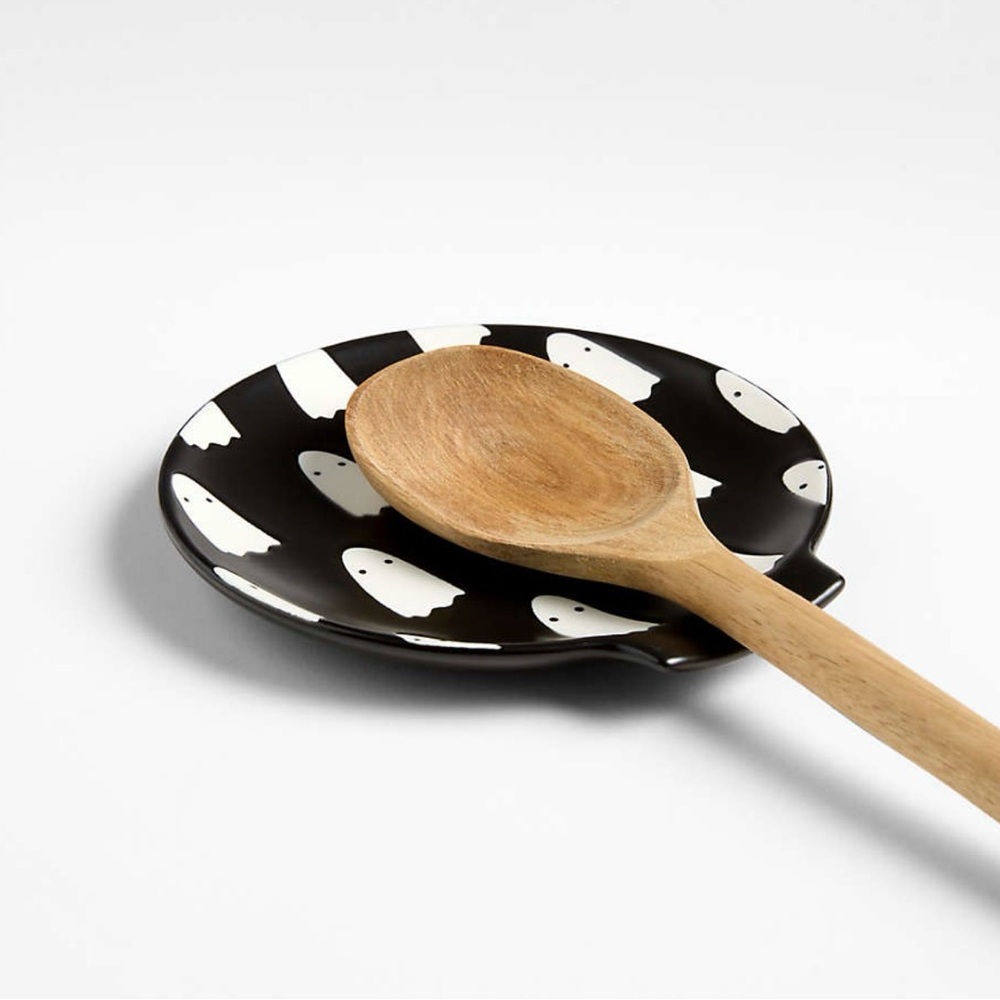 Crate&Barrel Matte Black Ghost Spoon Rest